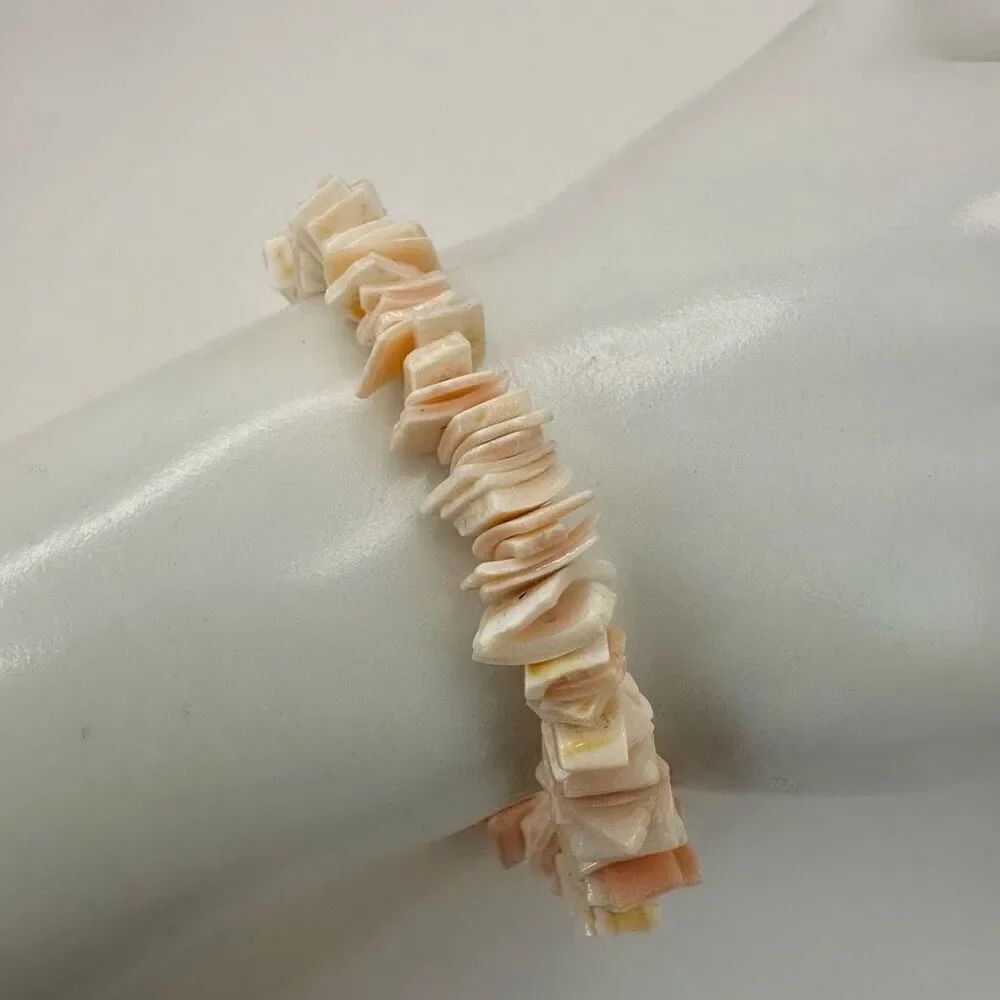 Pink puka shell bracelet